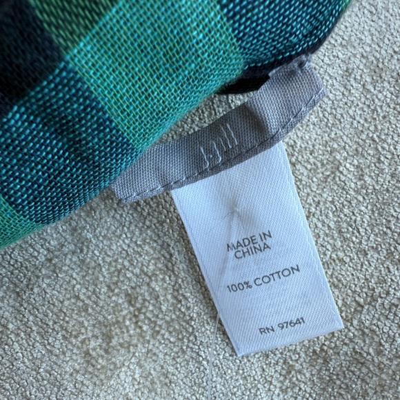 J Jill Blue Green Plaid Infinity Scarf 100% Cotton Fall Cozy New - NWT - Picture 5 of 5